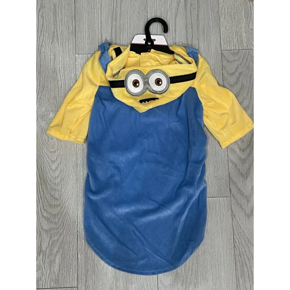 NEW Illumination's Minions Halloween Dog Pet Costume Hooded Jumpsuit - Size L